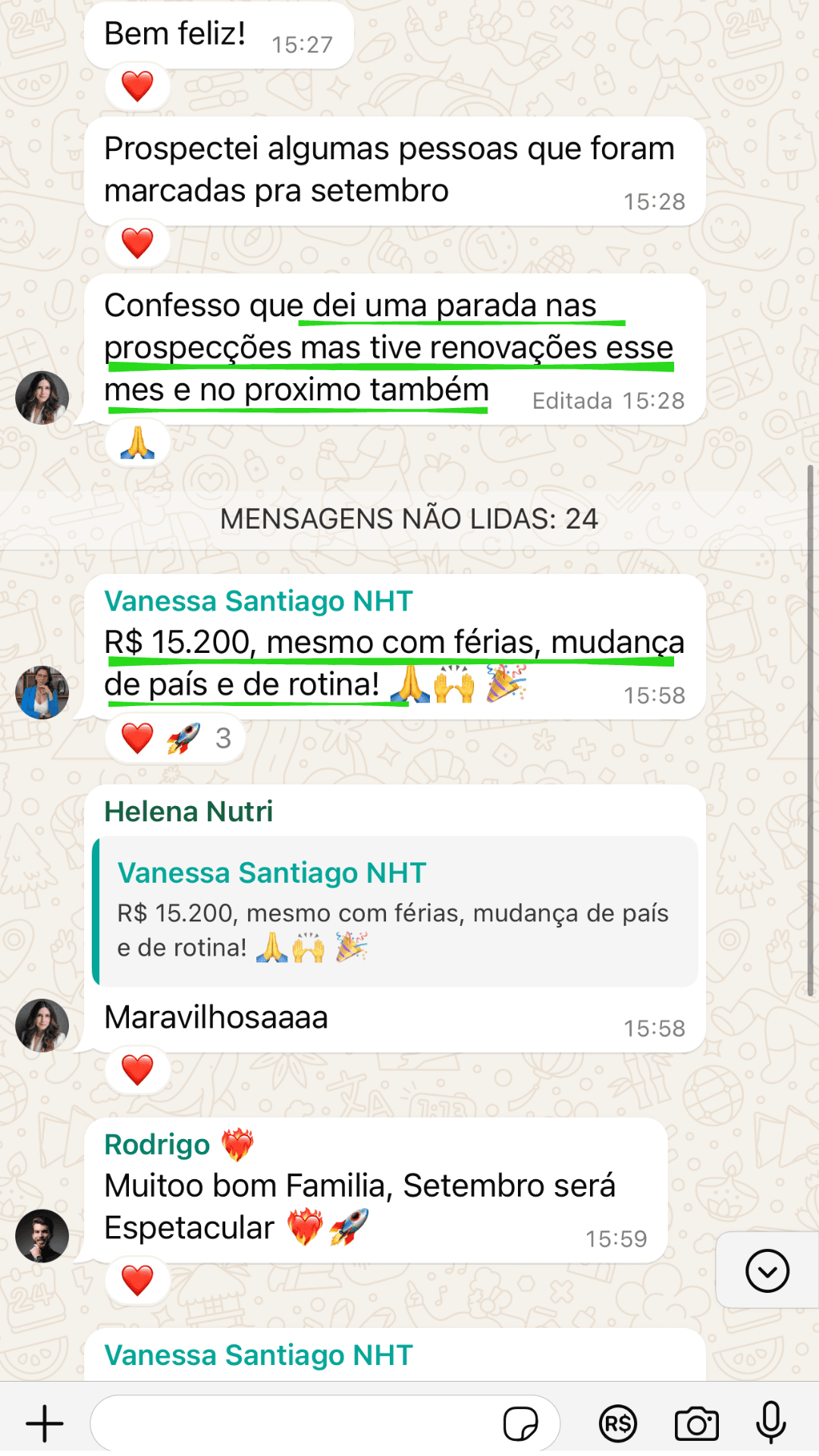 Print de depoimento de nutricionista aplicando a Nutrição Holística — 1