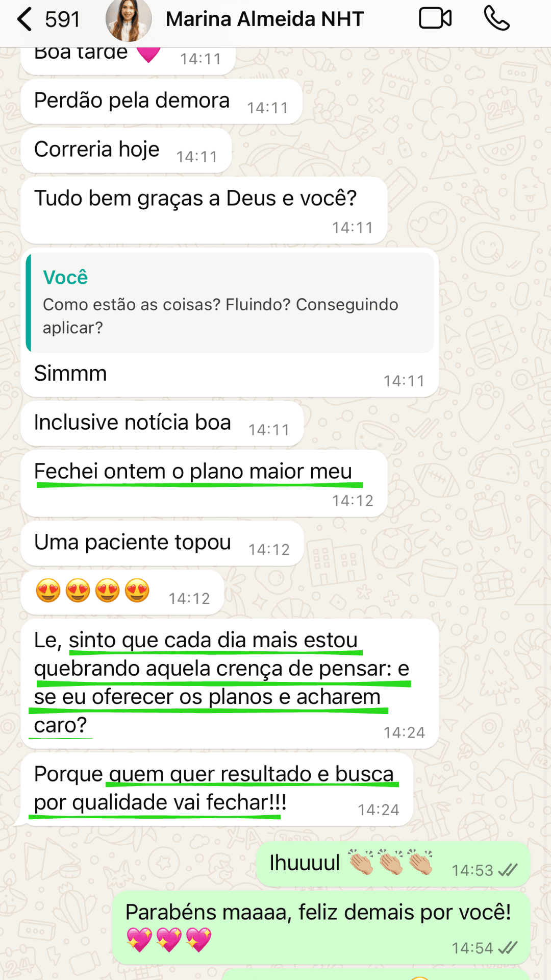 Print de depoimento de nutricionista aplicando a Nutrição Holística — 9